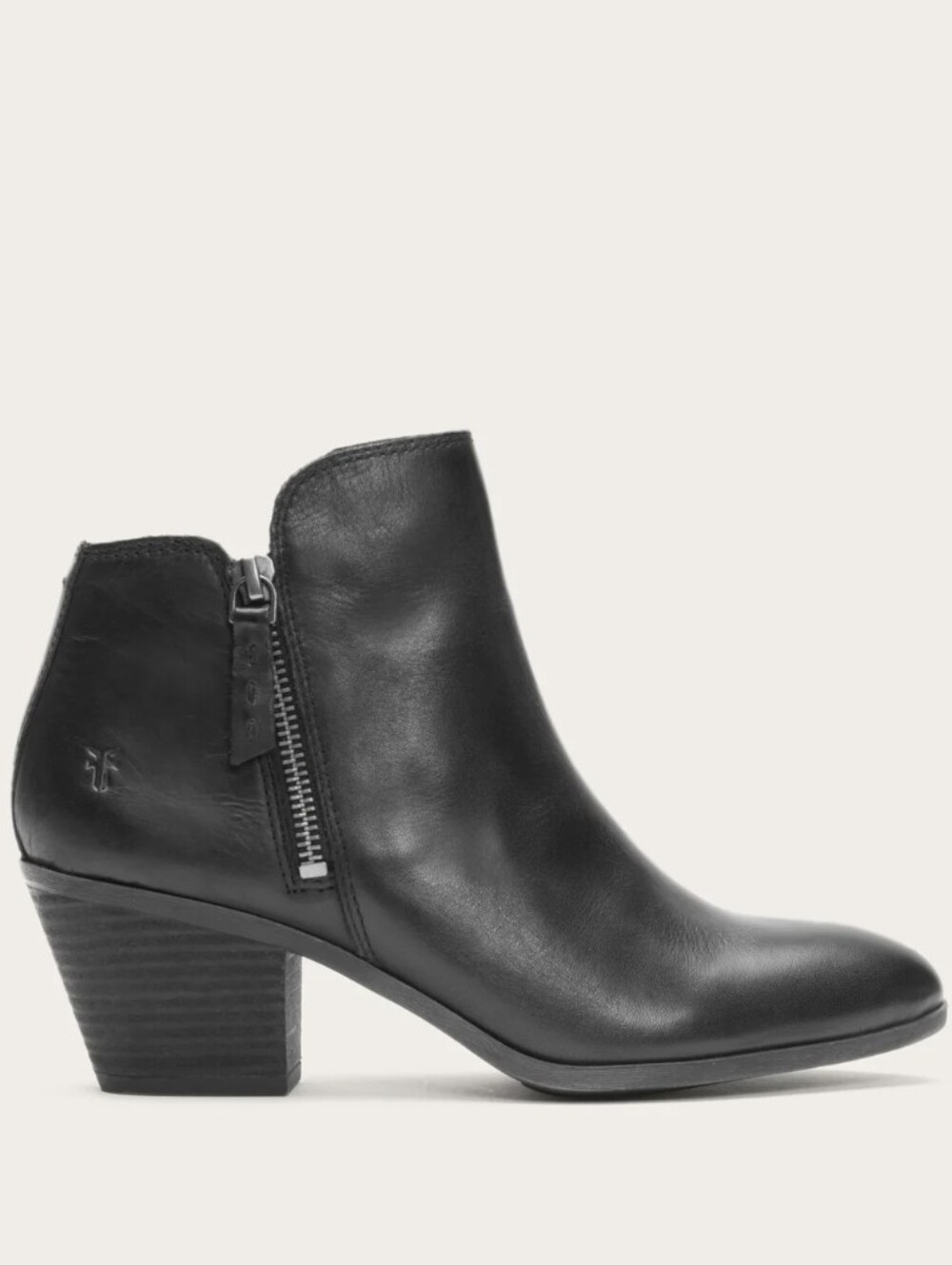 NEW Frye Judith Black Leather Double-Zip Ankle Boots Size 9 Pointed Toe Booties